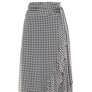 GANNI
PRINTED GINGHAM CHECK MESH WRAP SKIRT